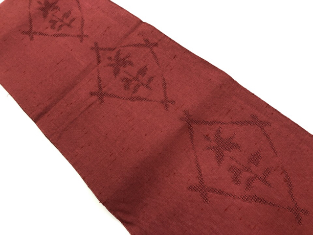 リサイクル　透かし織花模様織出し名古屋帯